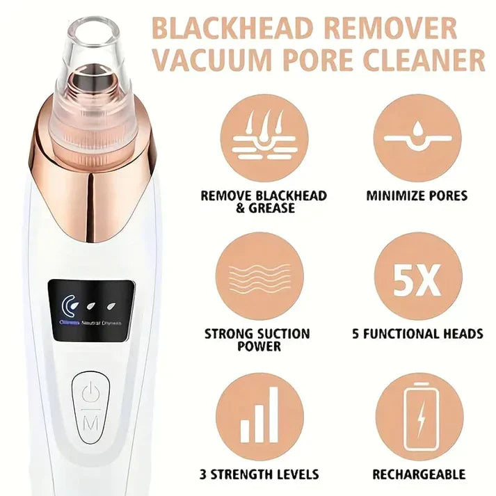 5-In-1 Rechargeable Suction Acne & Blackhead Remover – Deep Clean, Clear Skin